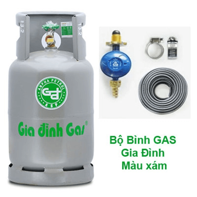 Bộ Bình Gas Gia Đình Xám 12kg