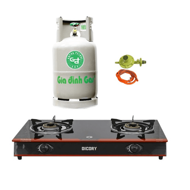 Bộ Bếp Gas Đôi Gia Đình Xám 12kg